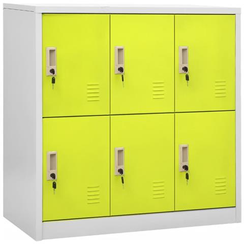 Armadietto a Chiave Grigio Chiaro e Verde 90x45x92,5 cm Acciaio - Foto 1