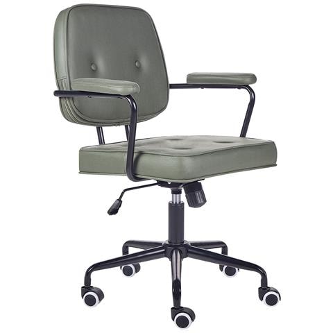 Sedia Da Scrivania Pelle Sintetica Verde Scuro Pawnee - Foto 2