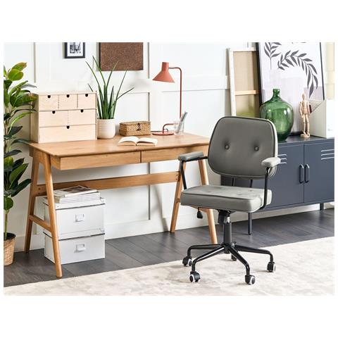 Sedia Da Scrivania Pelle Sintetica Verde Scuro Pawnee - Foto 1