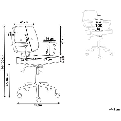 Sedia Da Scrivania Pelle Sintetica Verde Scuro Pawnee - Foto 5