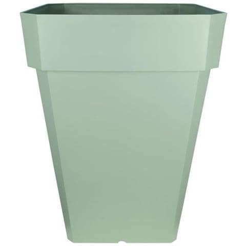 Fioriera Quadrata Soleilla - Plastica - Altezza 53 Cm - Verde Argilla - Foto 1
