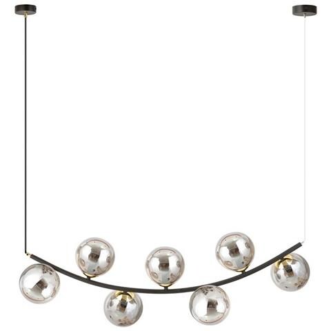 Lampada A Sospensione Kobe - Nero - Acciaio Verniciato A Polvere - 30x100x30 Cm - Foto 2