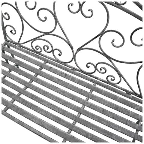 Panca 2 Posti Da Esterno Giardino Con Struttura In Acciaio Braccioli E Schienale Decorato Garden Elite - Foto 3