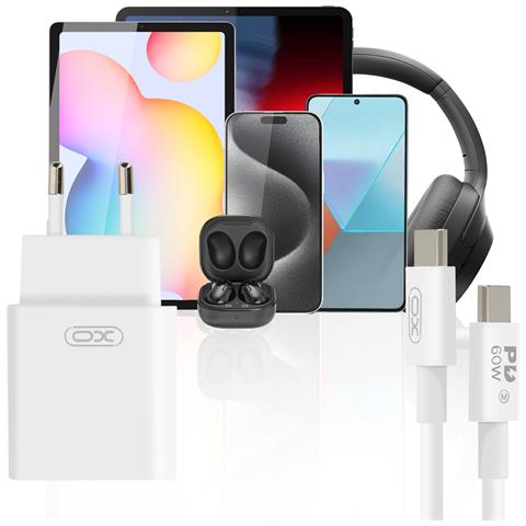 Caricabatterie Usb-c Power Delivery 20w Compatto Con Cavo Usb-c, Bianco - Foto 5