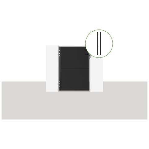 Cancello In Acciaio 1m Nali H. 140cm Nero Opaco + 2 Montanti In Acciaio Dario - Foto 1