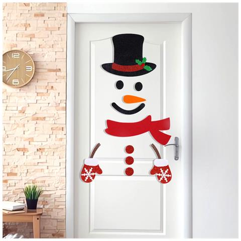 Adesivi Per Porte Natalizi, Adesivi Grandi Pupazzi Di Neve, Decorazioni Per Porte Natalizie Multicolor - Foto 2