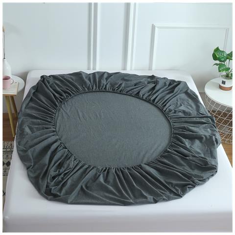 Lenzuolo Con Angoli In Cotone + 2 Federe Darkgrey M - Foto 5