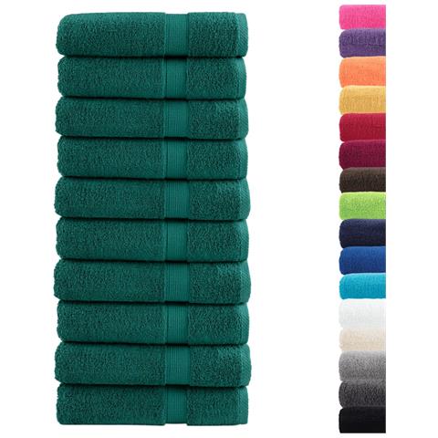 Asciugamani da Bagno SOLUND 10 pz Verdi 100x150cm 600 g /m² - Foto 2