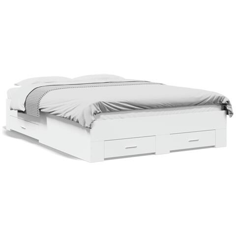 Giroletto Con Cassetti Bianco 120x190 Cm In Legno Multistrato - Foto 2