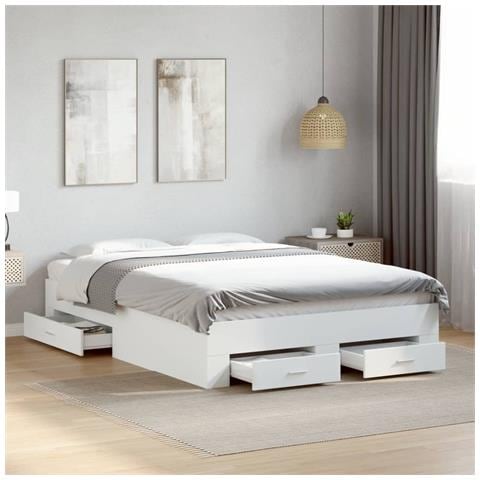 Giroletto Con Cassetti Bianco 120x190 Cm In Legno Multistrato - Foto 1