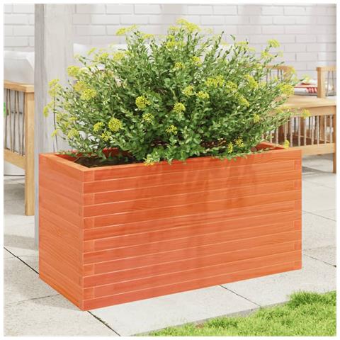 Fioriera Giardino Marrone Cera 90x40x45,5cm Legno Massello Pino - Foto 3