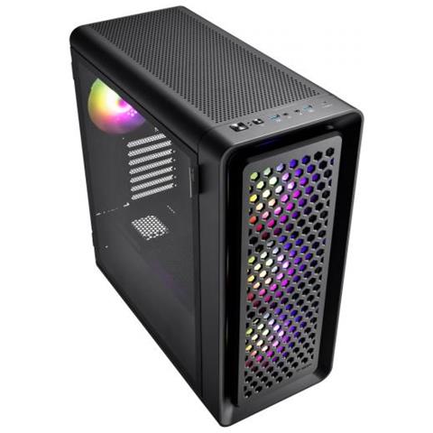 Case FSP CUT593A Midi TowerATX / Micro-ATX / Mini-ITX 2 Porte USB 3.2 Colore Nero - Foto 2