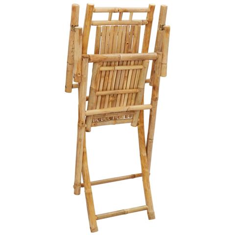 Sedie da Giardino Pieghevoli 6 pz 53x66x99 cm in Bamb? - Foto 2