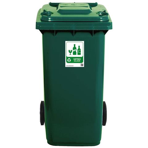 Bidone Per La Raccolta Differenziata Grande 240 Lt Verde Condominio Hotel Ristoranti Certificato Uni En 840 Per Rifiuti E Riciclo - Foto 1