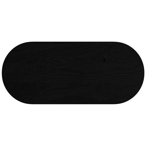 Piano Tavolo Marrone Scuro 140x60x4 Cm In Rovere Massello Ovale - Foto 2