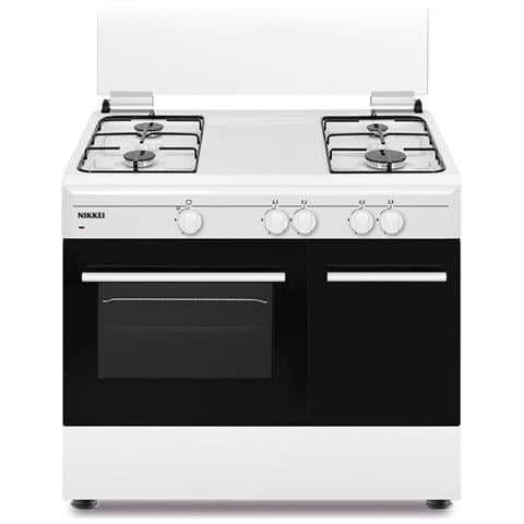 Cucina SN490WG a Gas con 4 Zone Cottura Capacità Forno 59 L Colore Bianco Nero - Foto 1