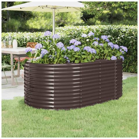 Letto Giardino Acciaio Verniciato Polvere 175x100x68 Cm Marrone - Foto 6