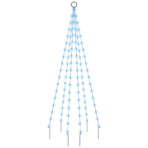 Lusso Casadino -  Albero Di Natale Pennone Blu 108 Led 180 Cm - Foto 1
