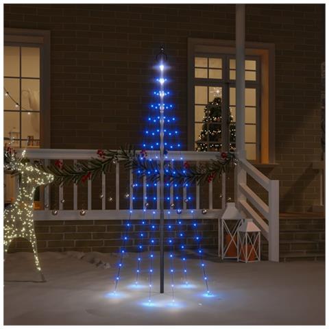 Lusso Casadino -  Albero Di Natale Pennone Blu 108 Led 180 Cm - Foto 8