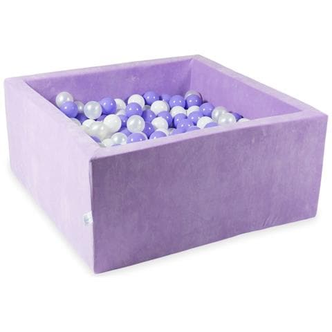 Ballenbak 90x90x40 Fluweel Zacht Paars - Foto 1
