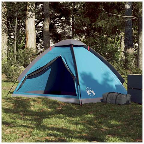 Tenda da Campeggio a Cupola per 2 Persone Blu Impermeabile - Foto 1