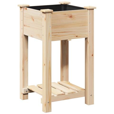Vaso da giardino  con ripiano 45x45x76 cm in legno massello di abete - Foto 1