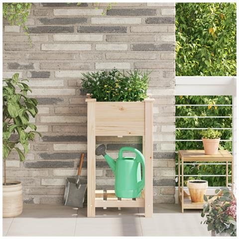Vaso da giardino  con ripiano 45x45x76 cm in legno massello di abete - Foto 2