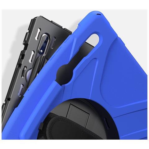 Custodia Per Samsung Galaxy Tab S8 Con Supporto E Tracolla Blu - Foto 4