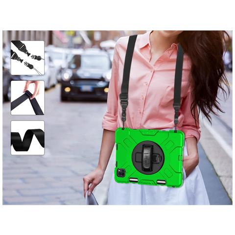 Custodia Per Ipad Mini 6 8.3"" Con Supporto E Tracolla Verde - Foto 4