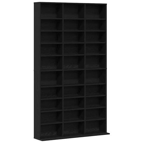 Mobile porta CD con lo scaffale Rovere nero 101 x 23 x 177.5 cm - Foto 1