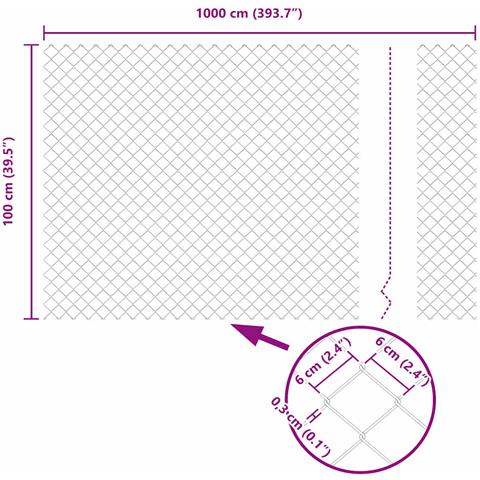 Recinzione a rete metallica Grigio 10 x 1 m Acciaio - Foto 8