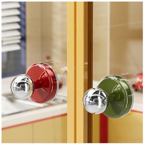 Set Di 3 Maniglie Autoadesive Senza Foratura Per Cucina, Frigorifero, Armadietto, Bagno Red - Foto 4