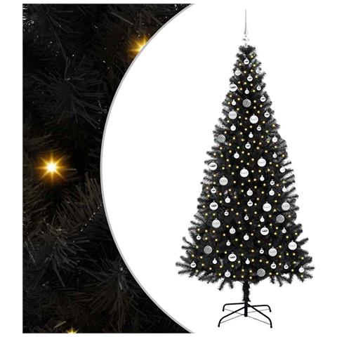 Albero di Natale con 300 LED con supporto Nero 210 cm PVC - Foto 1