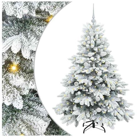 Albero di Natale artificiale con 150 LED Bianco 150 cm PE e PVC - Foto 1