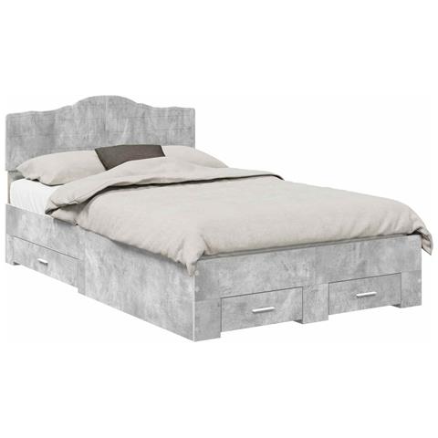 Struttura del letto con testiera Grigio cemento 120 x 190 cm - Foto 1