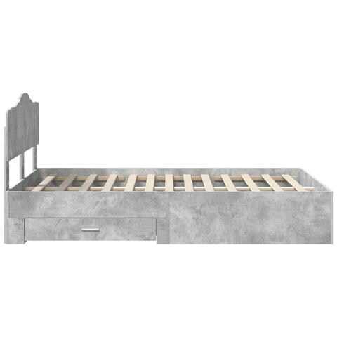 Struttura del letto con testiera Grigio cemento 120 x 190 cm - Foto 9