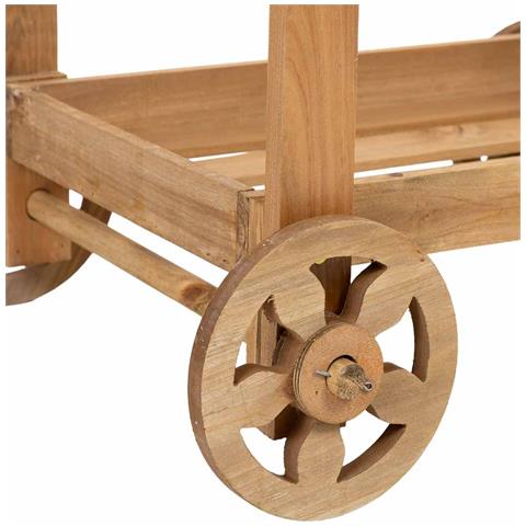 Carrello Espositivo-scaffale In Legno 3 Vassoi Marrone 90x47x137h Cm - Foto 8