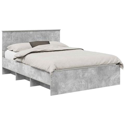 Struttura del letto con testiera Grigio cemento 140 x 200 cm - Foto 1