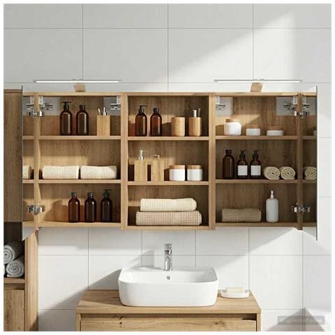 Set di Armadi da Bagno con porta 3 pcs 120 x 10,5 x 60,5 cm - Foto 2