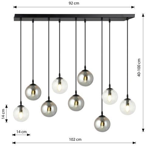Lampada A Sospensione Cosmo In Acciaio Nero Con Sfere In Vetro - Foto 3