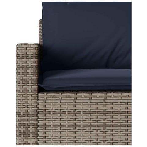 Set da Pranzo da Giardino 2 pz con Cuscini in Polyrattan Grigio - Foto 9