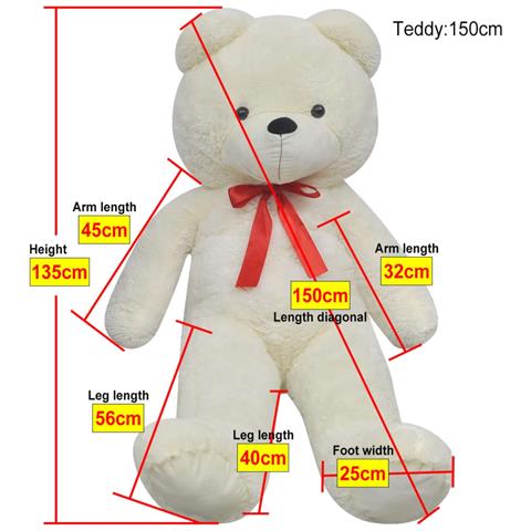 Orsacchiotto di Peluche XXL Bianco 135 cm - Foto 2