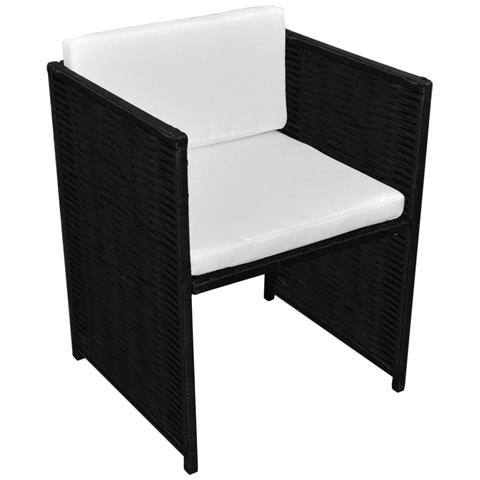 Set Tavolo e Sedie da Giardino 7 pz in Polirattan Nero - Foto 2