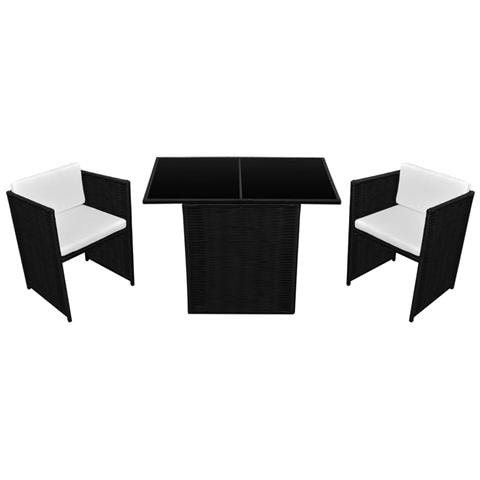 Set Tavolo e Sedie da Giardino 7 pz in Polirattan Nero - Foto 1