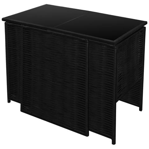 Set Tavolo e Sedie da Giardino 7 pz in Polirattan Nero - Foto 9