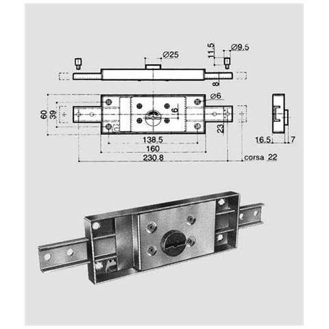 Serratura Centrale Per Serranda Art. 8601 - Centrale Doppia Mappa - Foto 2