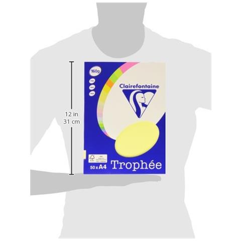 4157 - Carta Formato Din A4, 160 G / mâ², Confezione Da 50 Fogli, Colore: Giallo Canarino - Foto 2