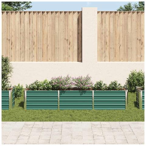 Fioriera Per Giardino In Acciaio Zincato 240x40x45 Cm Verde - Foto 2