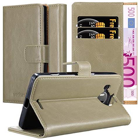 Custodia Compatibile Con Nokia Lumia 950 Xl In Marrone Cappuccino - Coperchio Protettiva Con Chiusura Magnetica, Funzione Stand E Tasca Per Le Carte - Foto 1