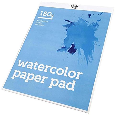 Blocco Di Carta Acquerello, Formato A3, 30 X 42 Cm, 180 Cm, Bianco, 20 Fogli - Foto 1